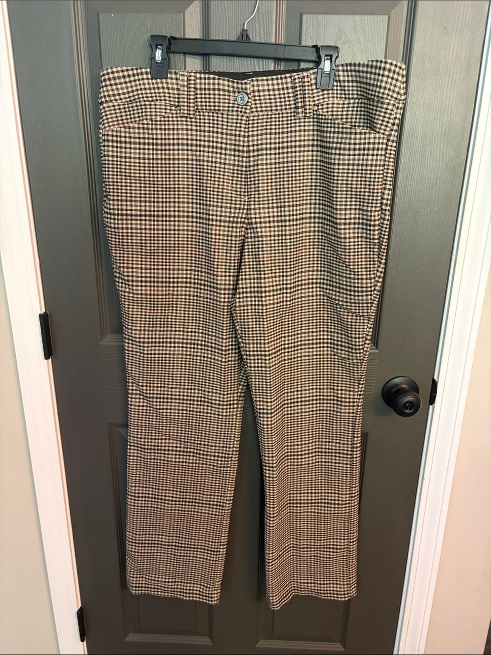 Maurices Women's Black and Brown Stretch Checkered Trousers